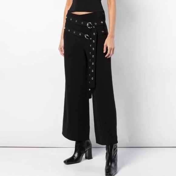 cinq a sept Pants - Cinq a Sept Jessi Grommet Belt Pant in Black